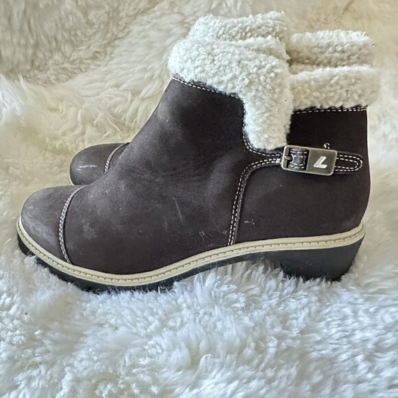 Lugz Bootie Brown Suede Boots Womens 8.5 Side Zipper - Picture 4 of 10